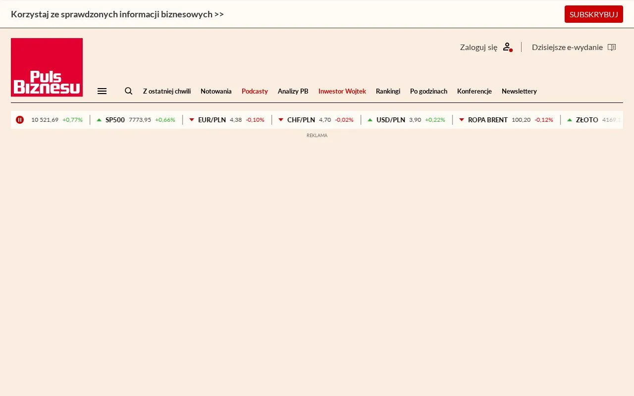 Puls Biznesu homepage screenshot