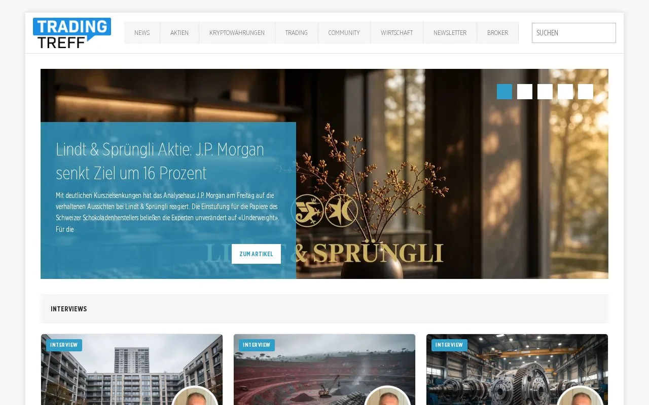 Trading-Treff homepage screenshot