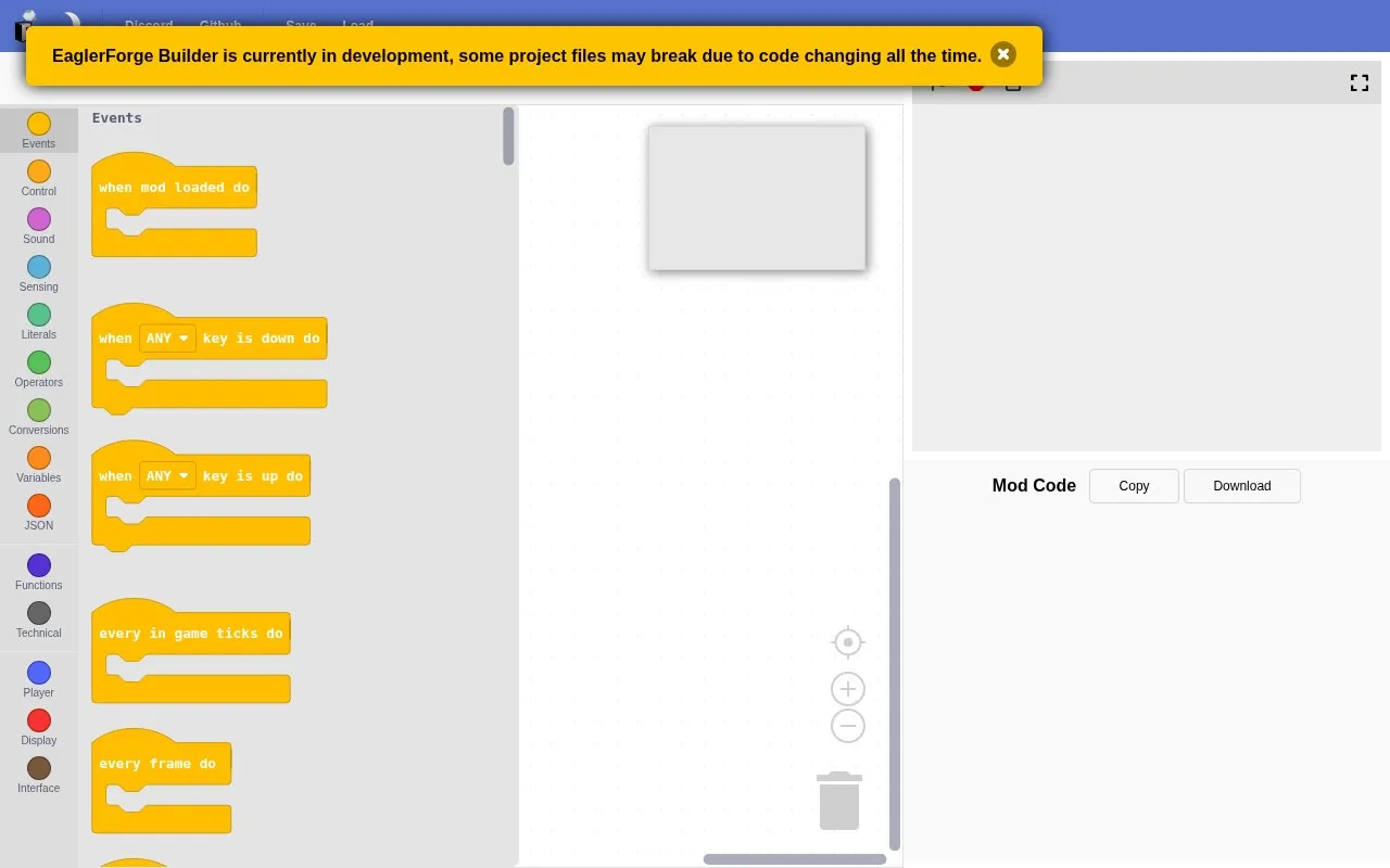 Create Mods homepage screenshot