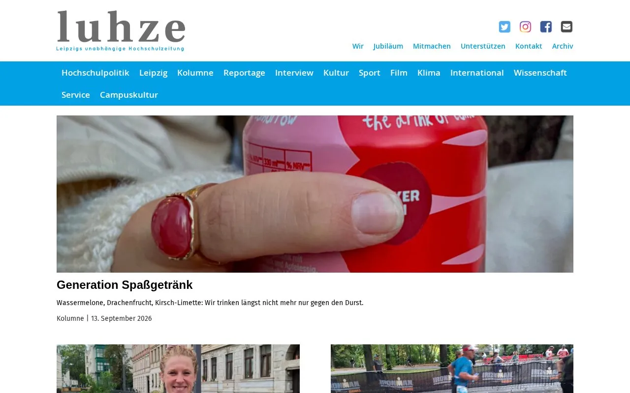 Luhze homepage screenshot