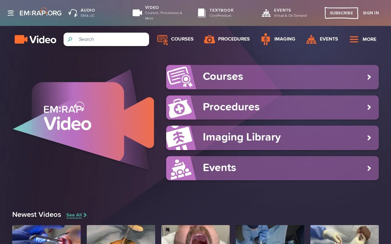 EMRap homepage screenshot