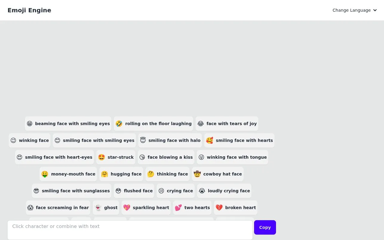 Emoji Engine homepage screenshot