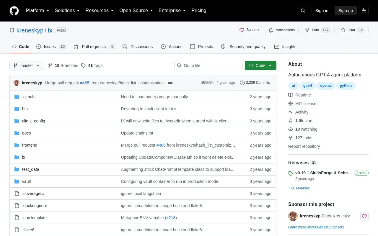 ix homepage screenshot