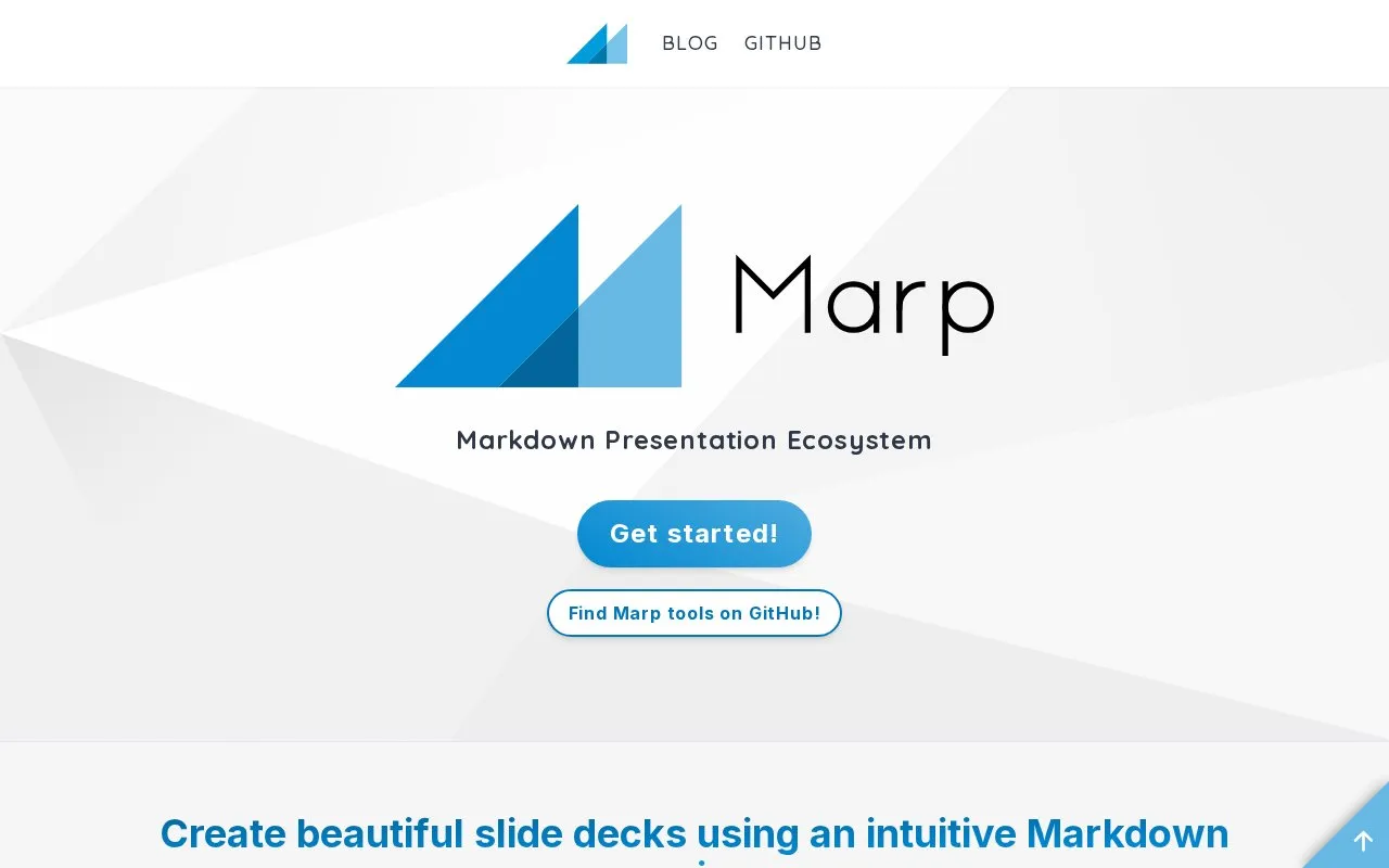 Marp homepage screenshot