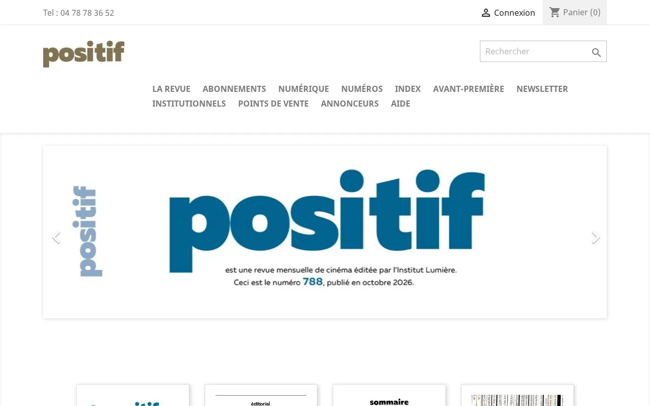 Positif homepage screenshot