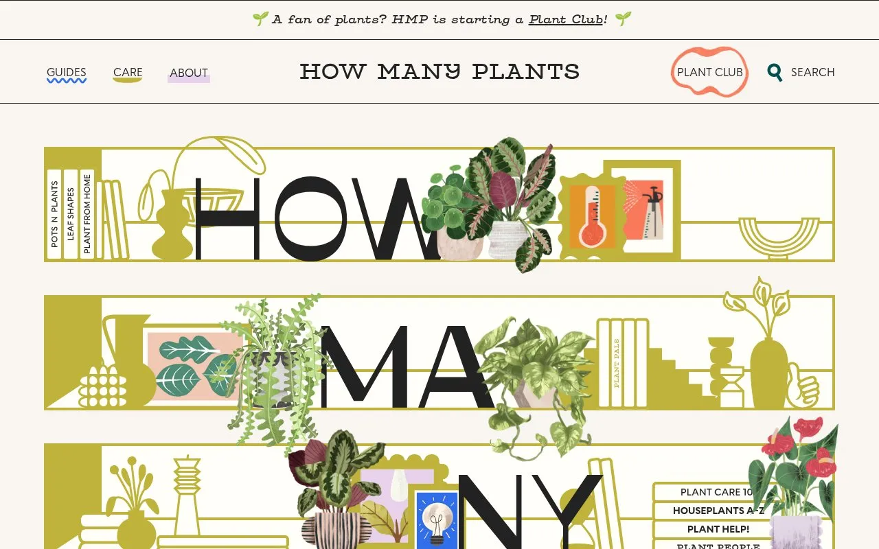 How Many Plants homepage screenshot