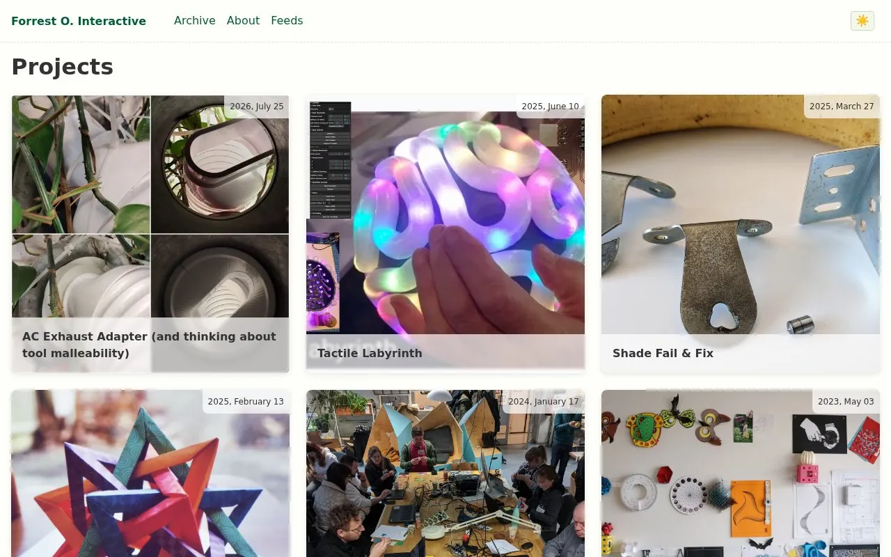 Forrest Oliphant homepage screenshot