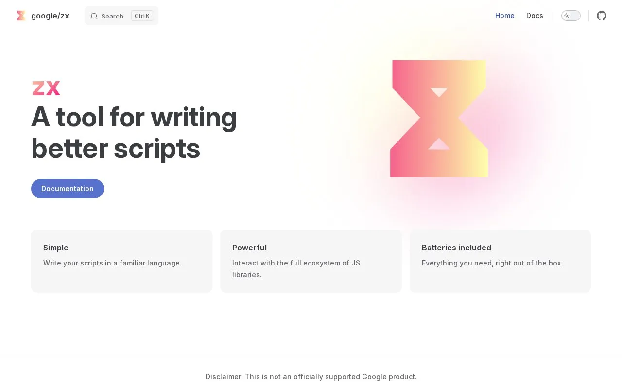 zx homepage screenshot