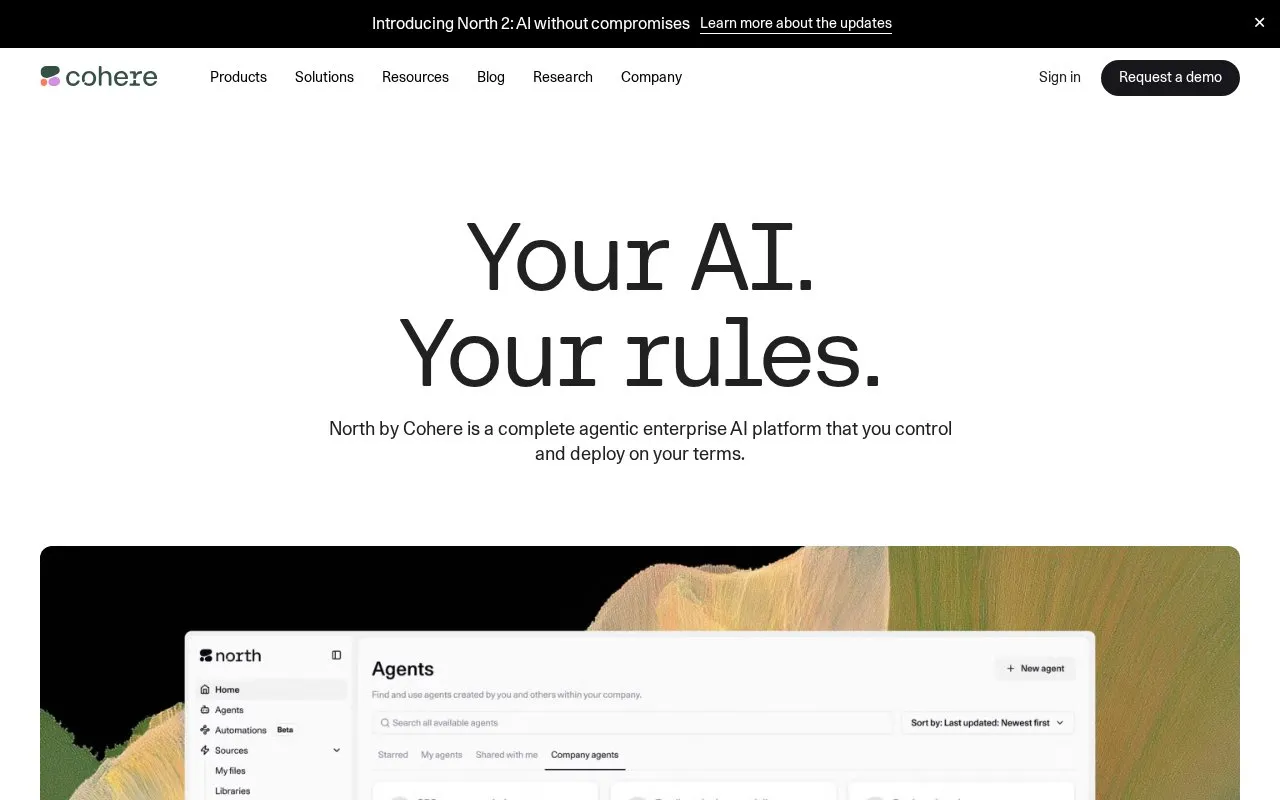 Cohere homepage screenshot