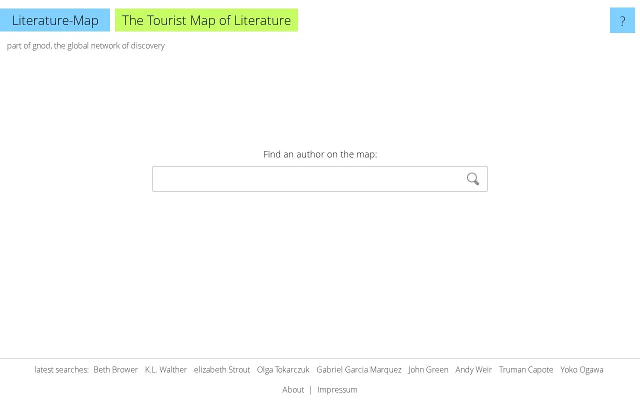 Literature-Map homepage screenshot