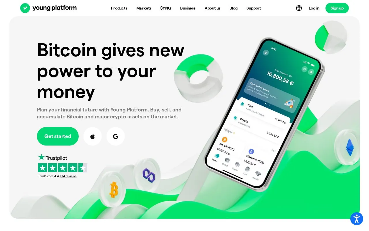 Young Platform homepage screenshot