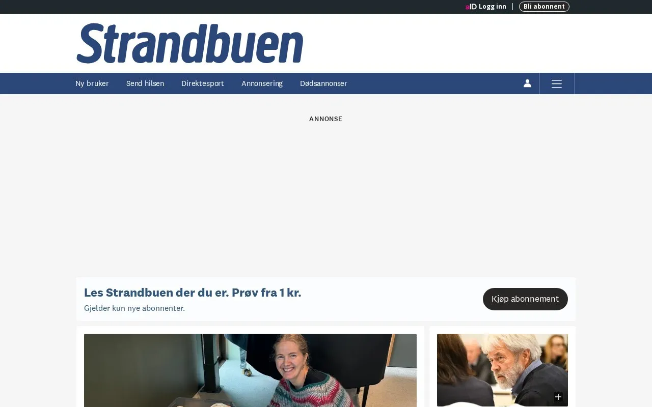 Strandbuen homepage screenshot
