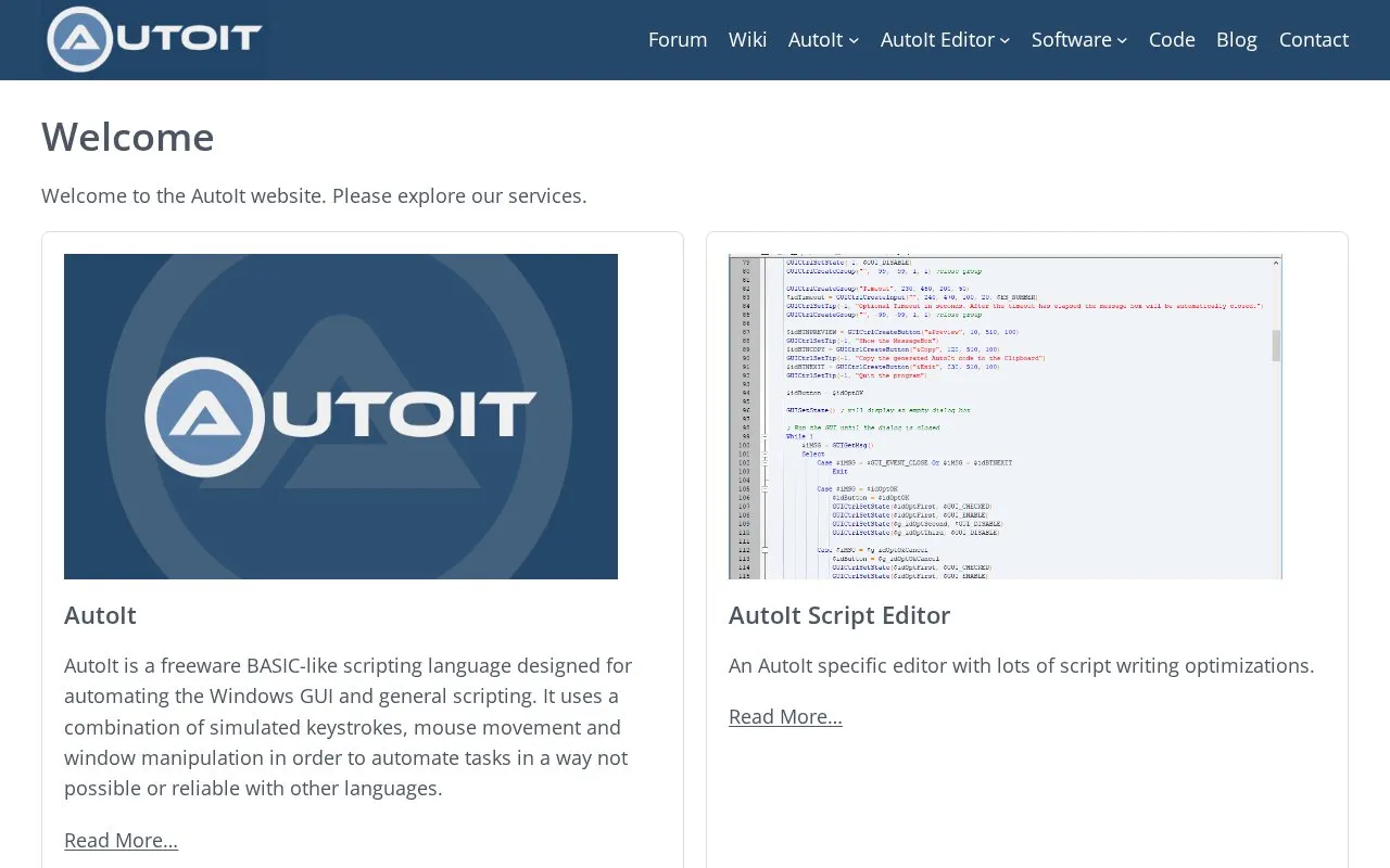 AutoIt homepage screenshot