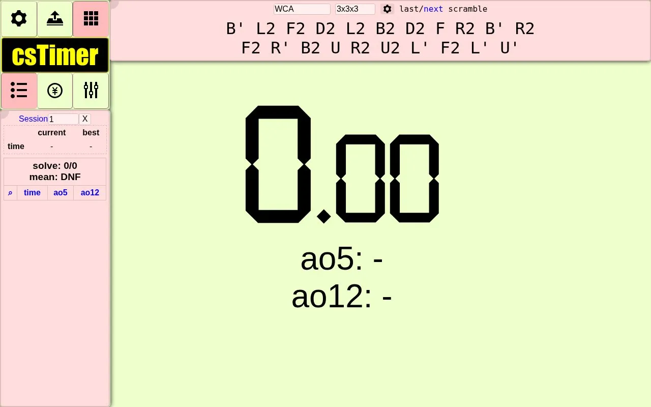 csTimer homepage screenshot