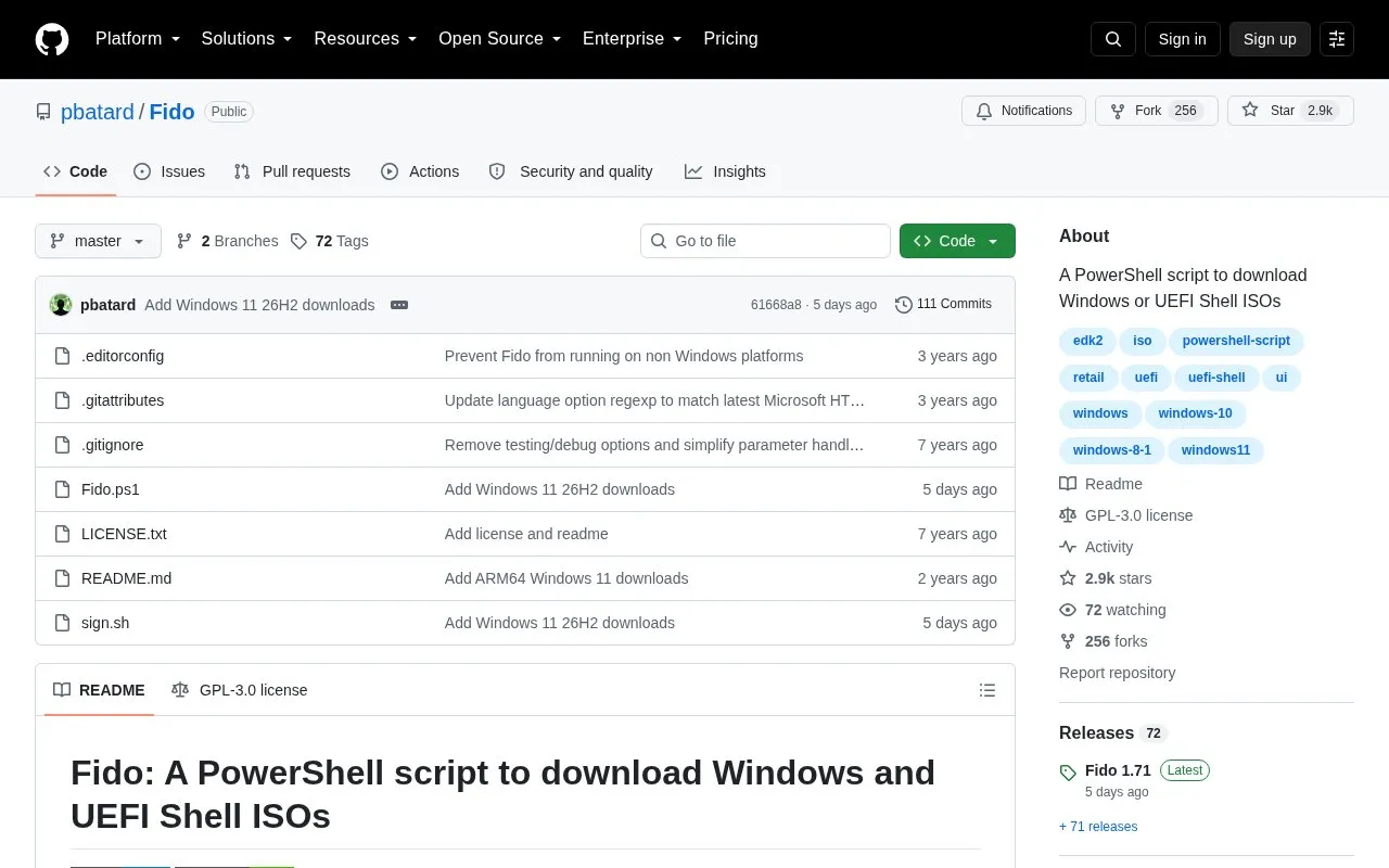 Fido homepage screenshot