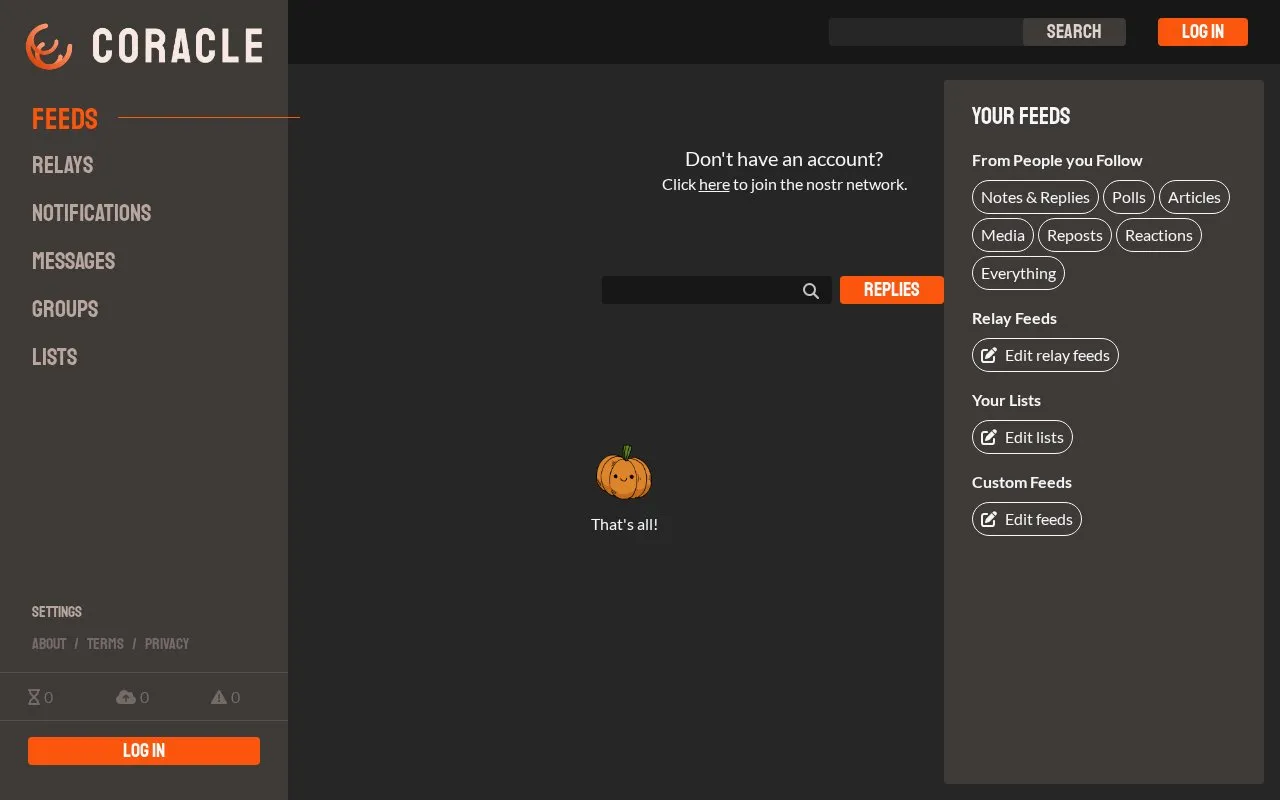 coracle.social homepage screenshot