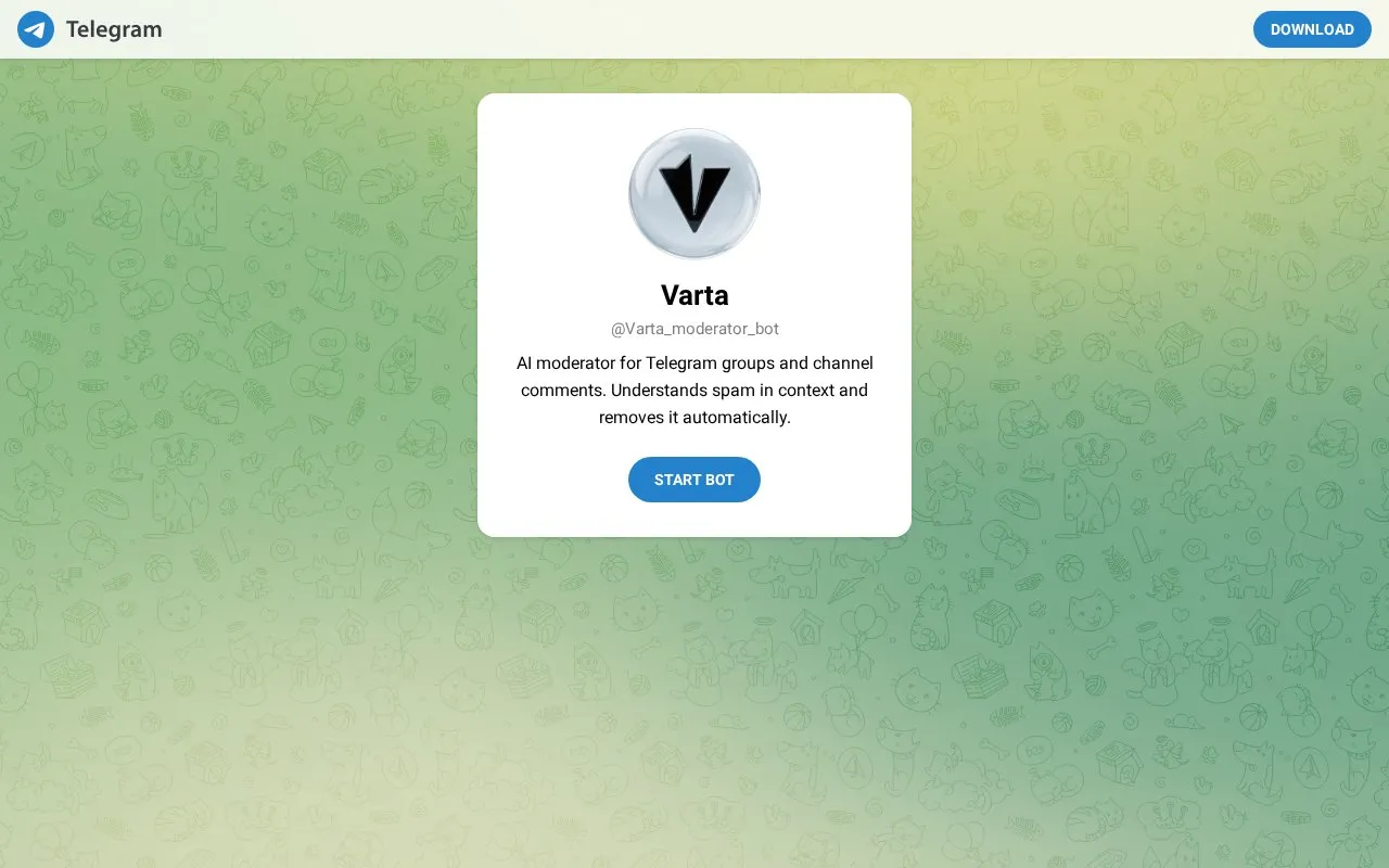 @Varta_moderator_bot homepage screenshot