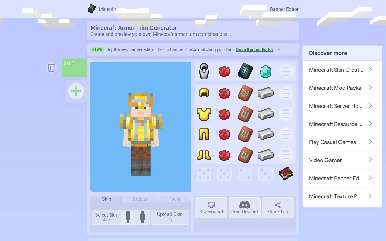 Minetrim homepage screenshot