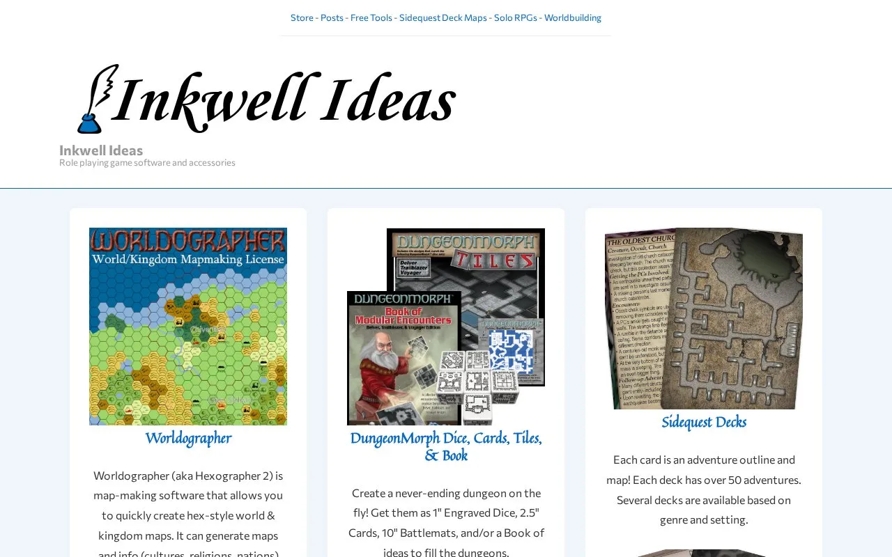 Inkwell Ideas homepage screenshot