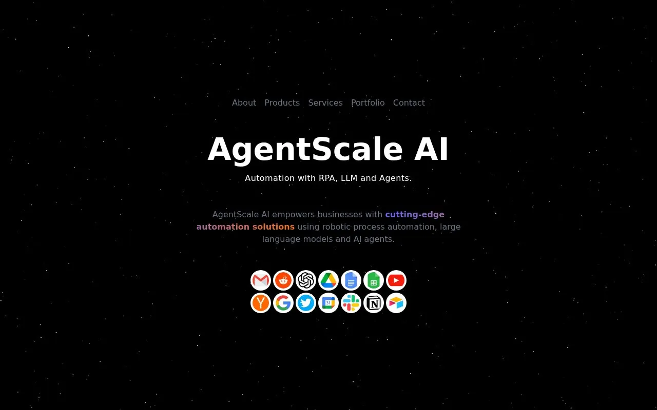 AgentScale homepage screenshot