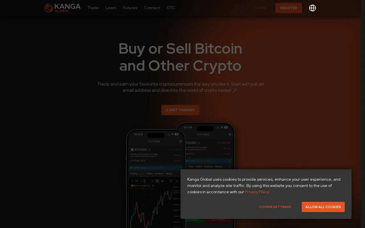 Kanga Global homepage screenshot