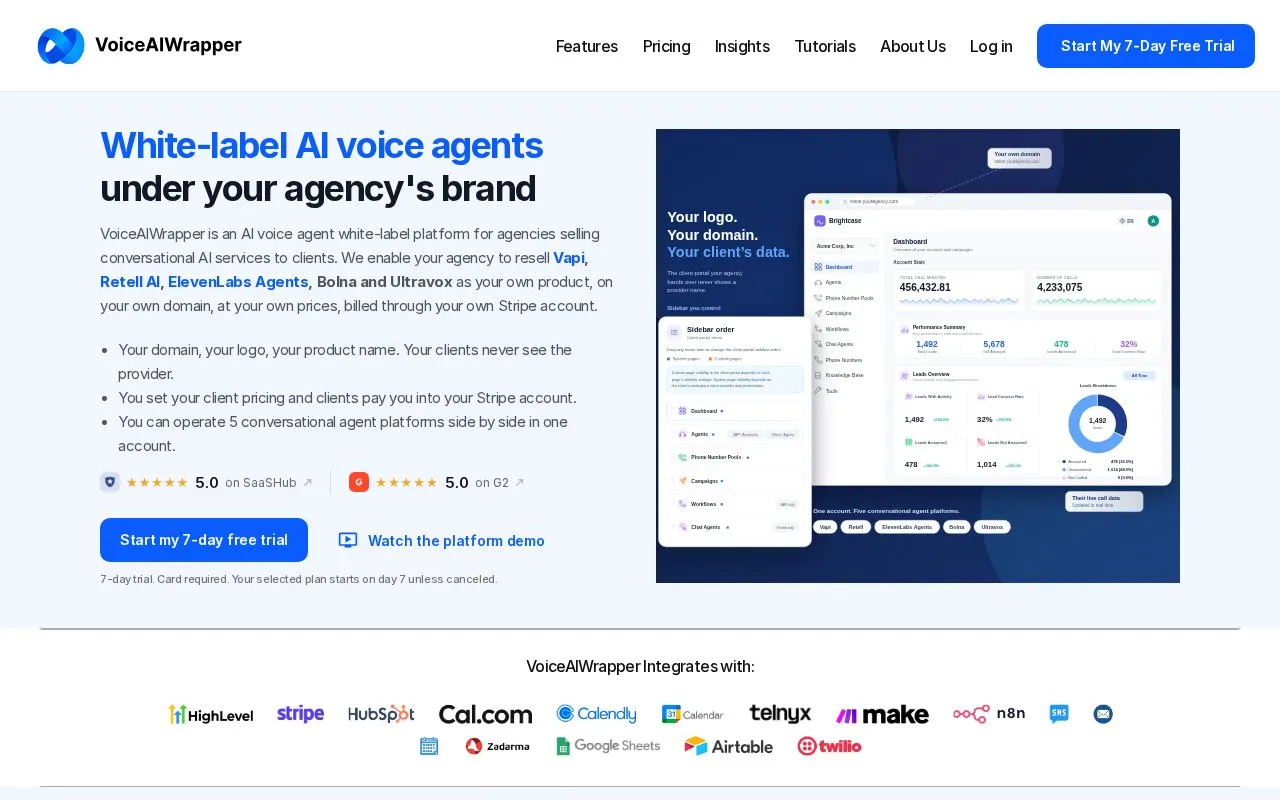 VoiceAIWrapper homepage screenshot