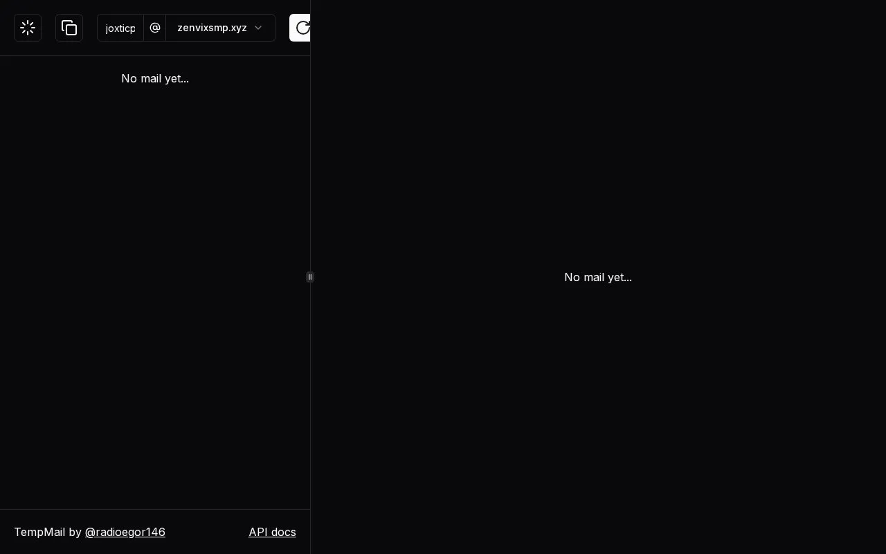 TempMail homepage screenshot