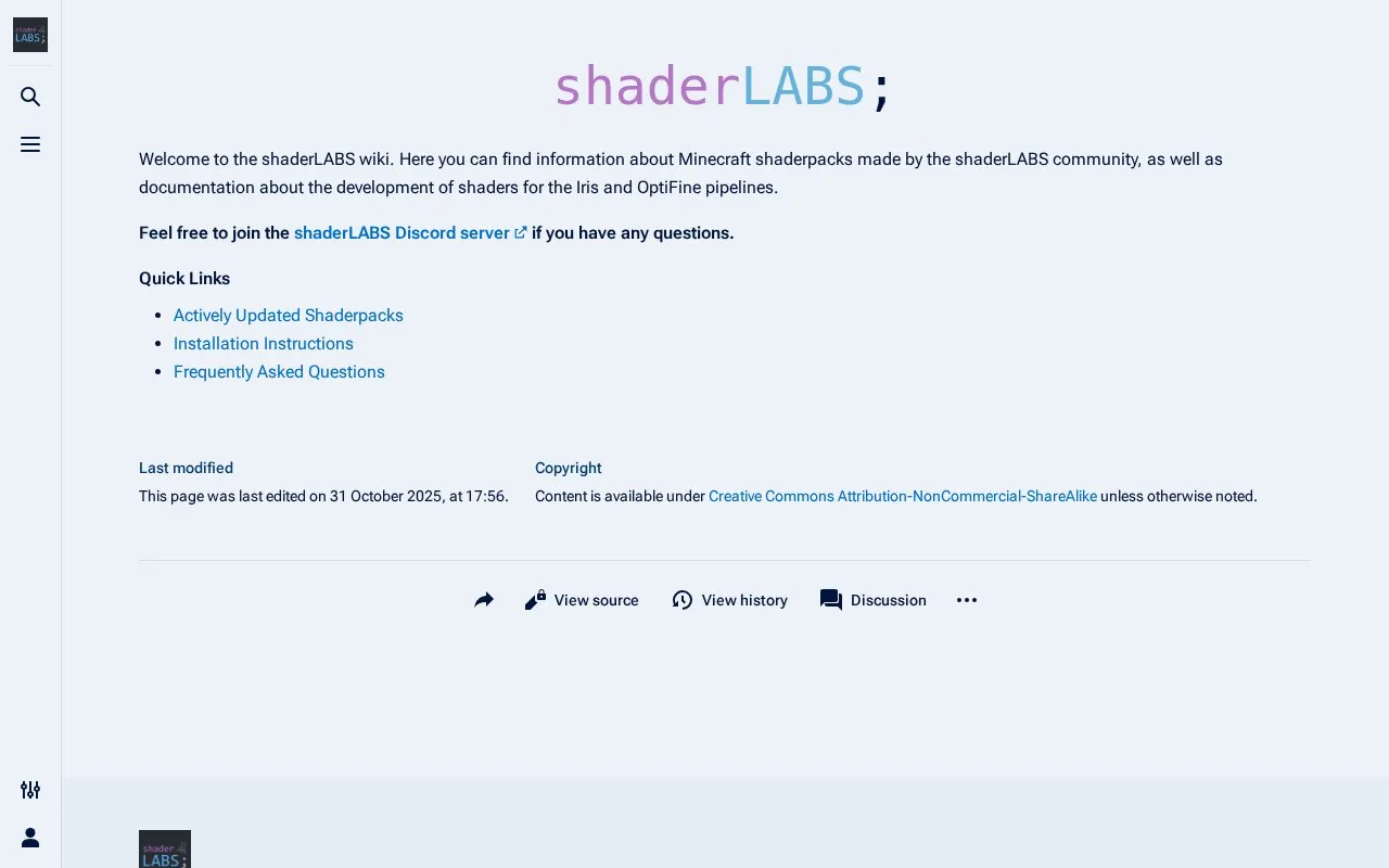 ShaderLABS homepage screenshot
