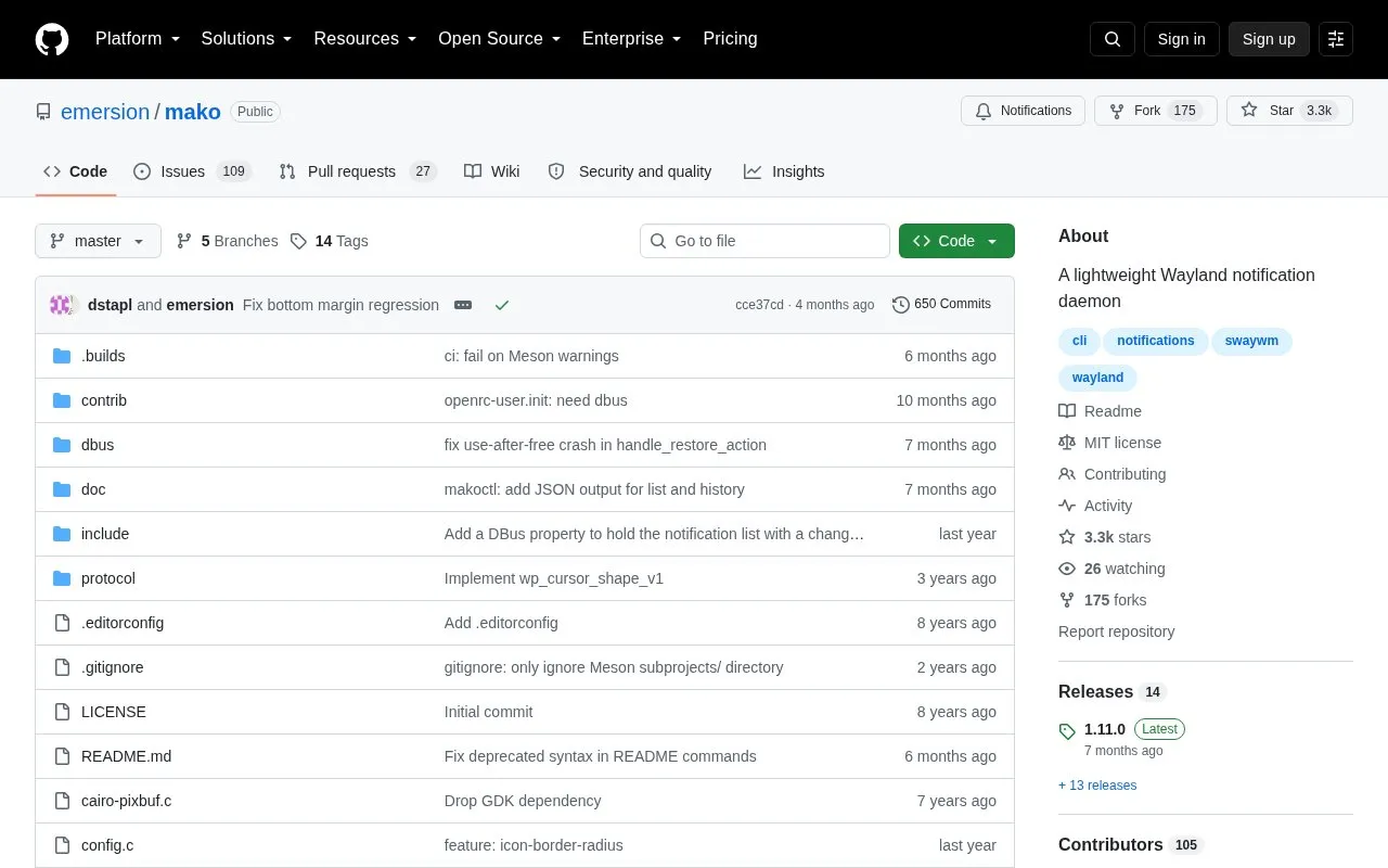 Mako homepage screenshot