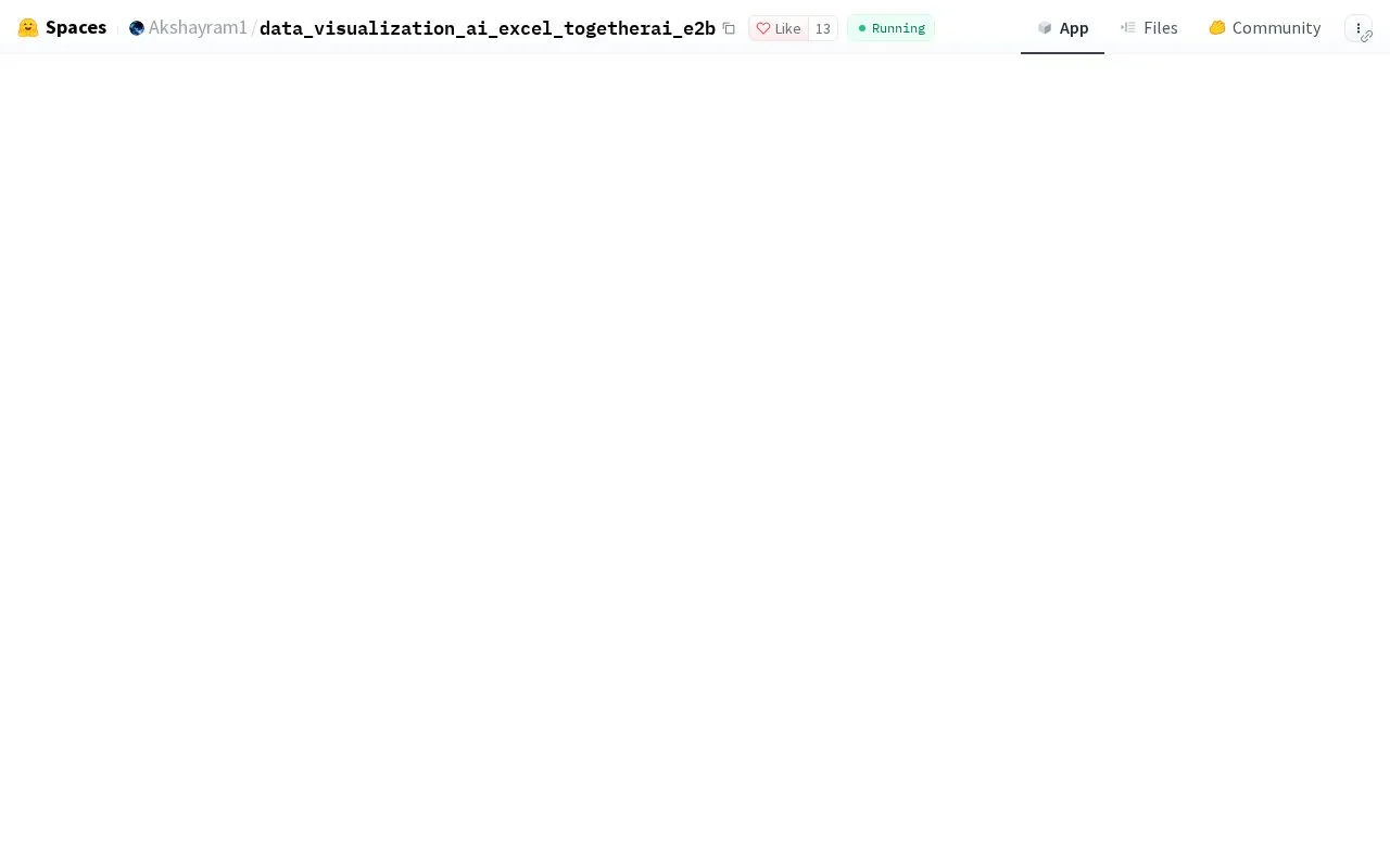 Data Visualization Ai Excel Togetherai E2b homepage screenshot