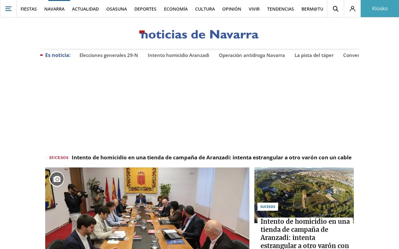 Diario de Noticias homepage screenshot