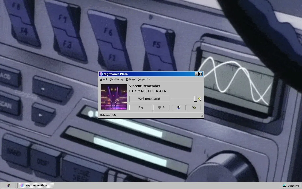 Nightwave Plaza homepage screenshot