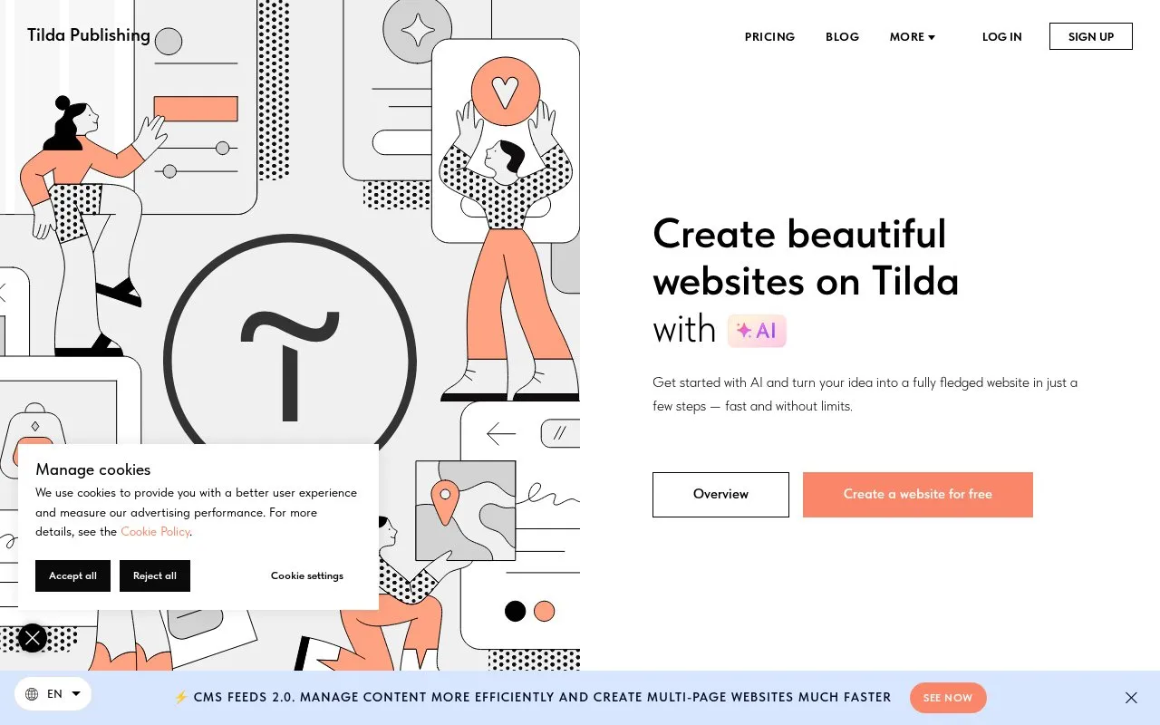 Tilda homepage screenshot