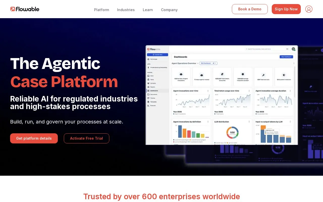 Flowable homepage screenshot