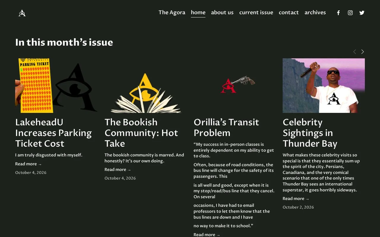 The Argus homepage screenshot