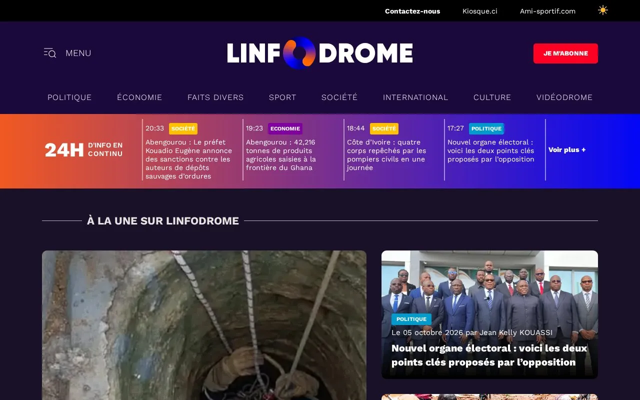 Soir Info homepage screenshot