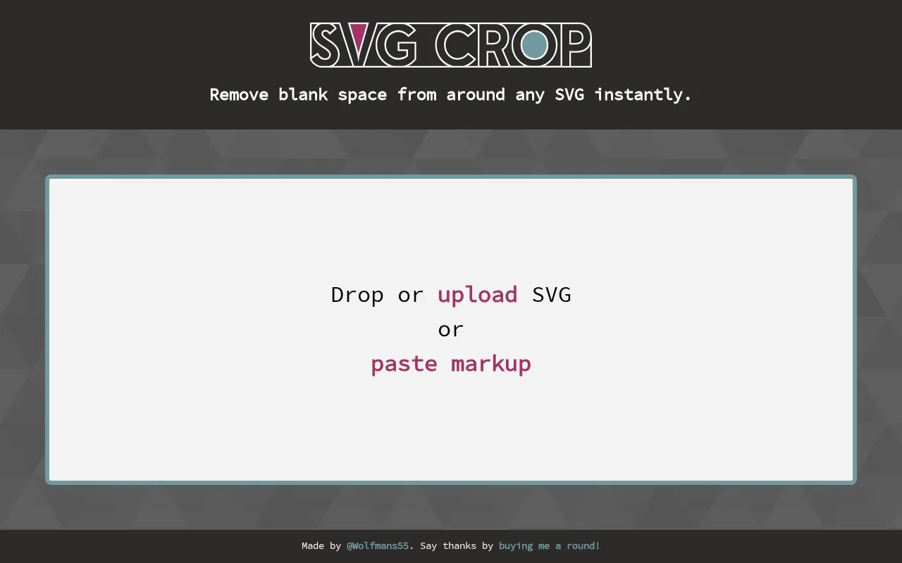 SVGCrop homepage screenshot