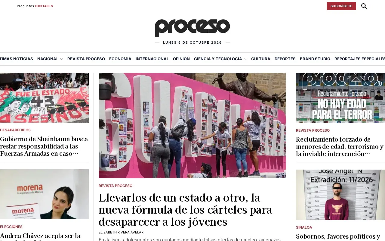 Proceso homepage screenshot