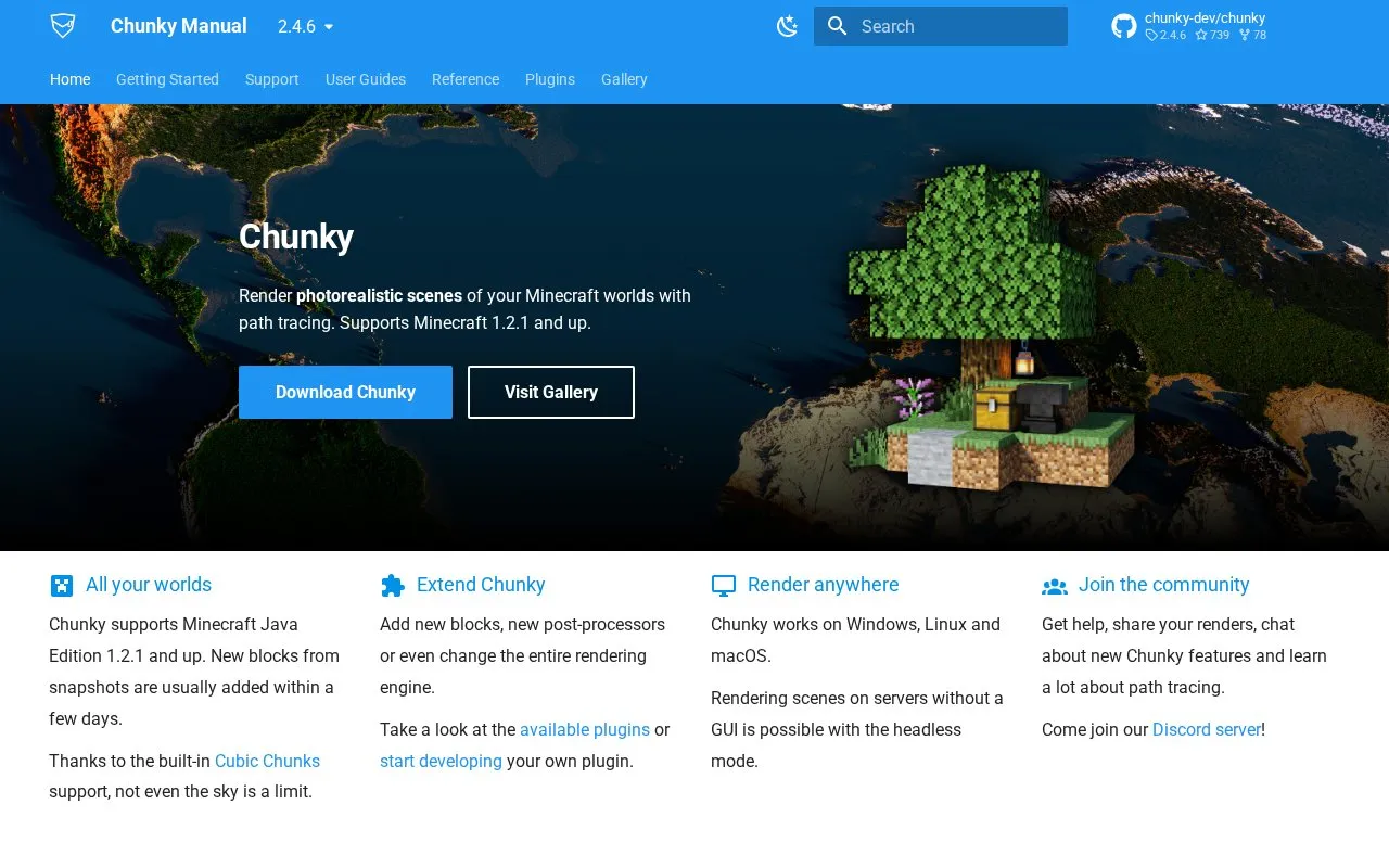 Chunky homepage screenshot
