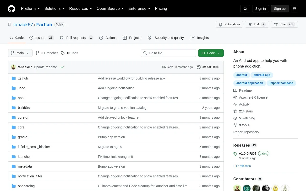 Farhan homepage screenshot