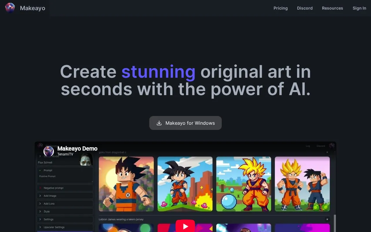 Makeayo homepage screenshot