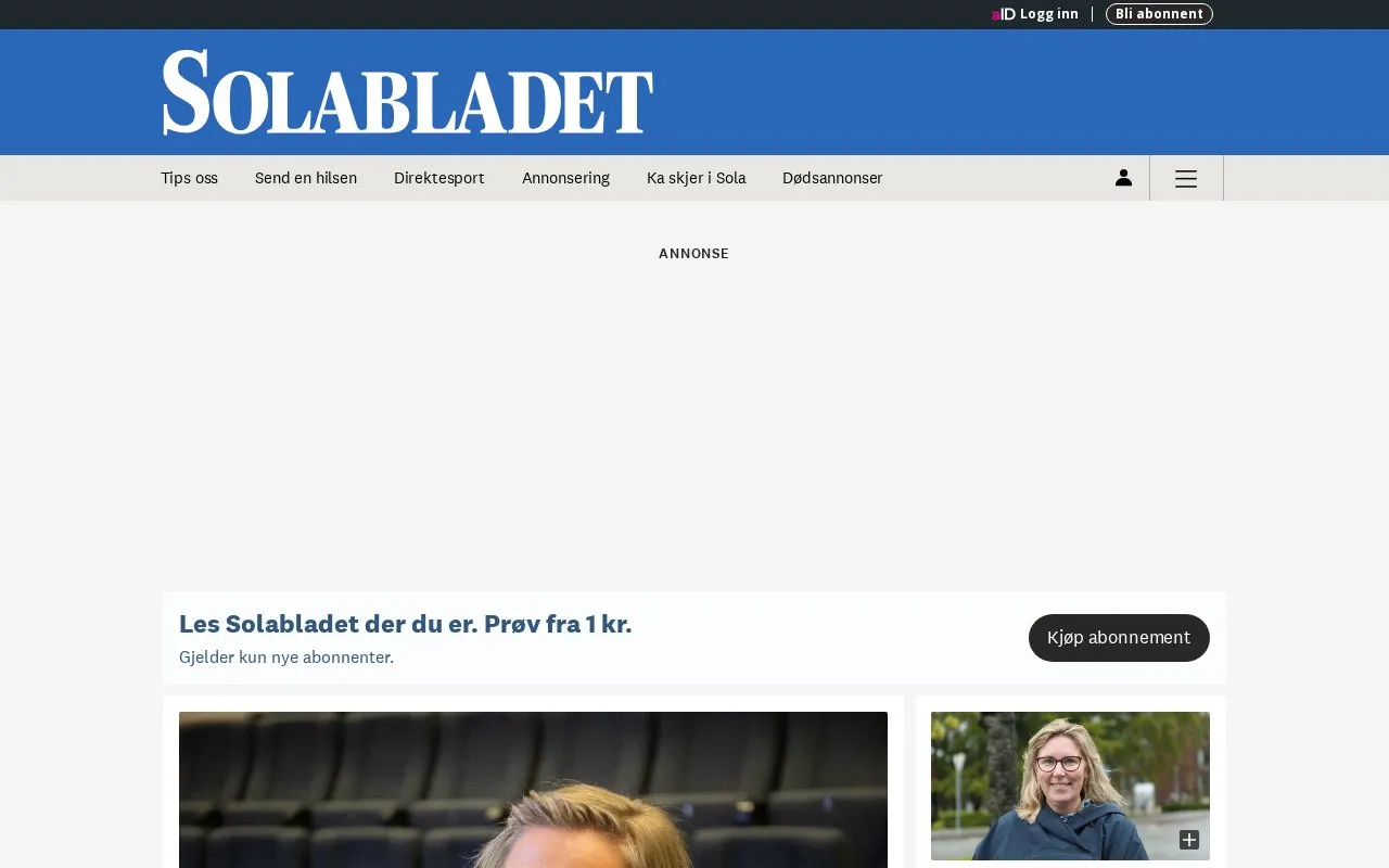 Solabladet homepage screenshot