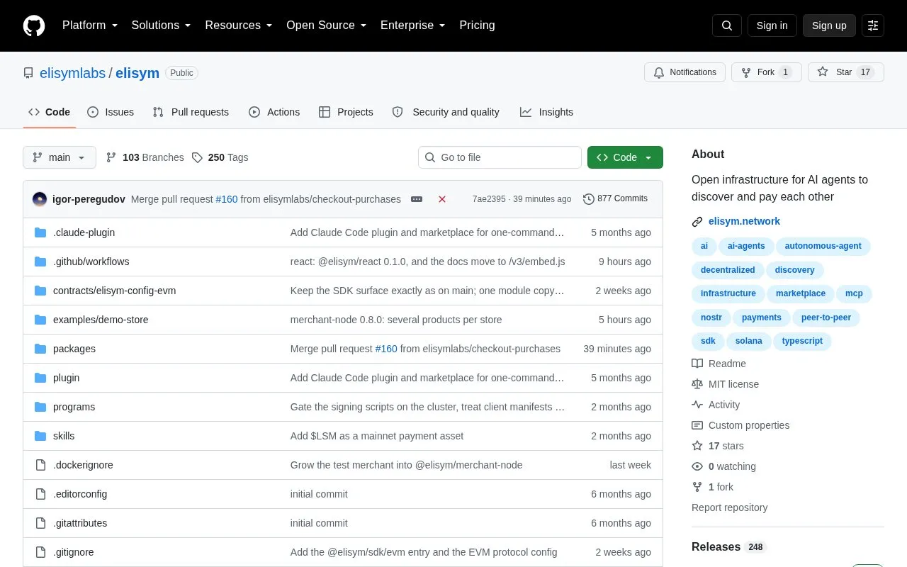 @elisym/cli homepage screenshot