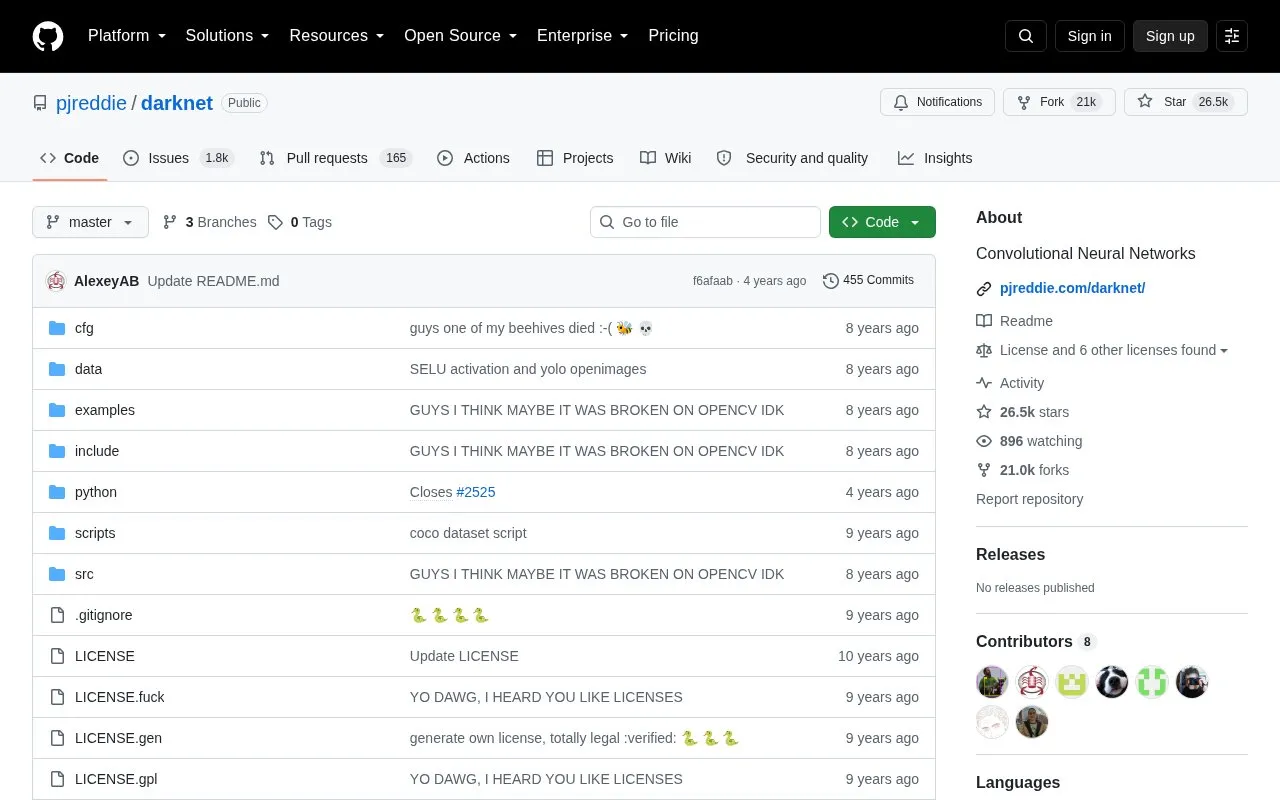 Darknet homepage screenshot