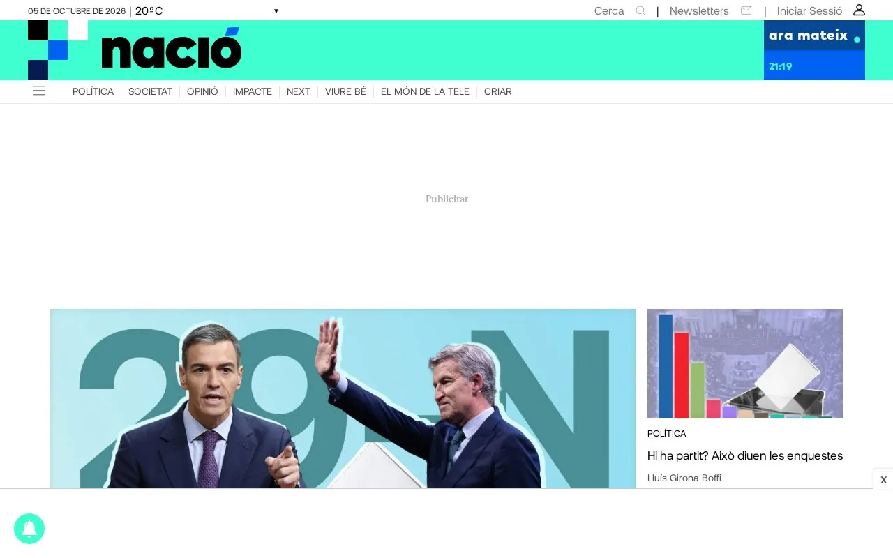 Nació Digital homepage screenshot