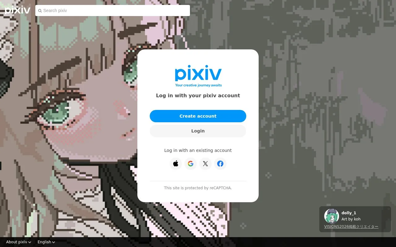 pixiv homepage screenshot