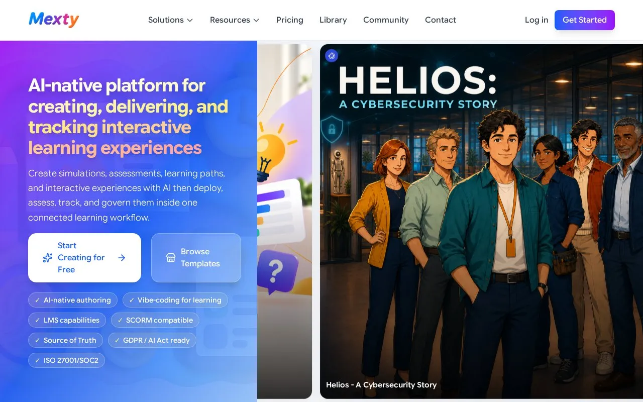 Mexty homepage screenshot