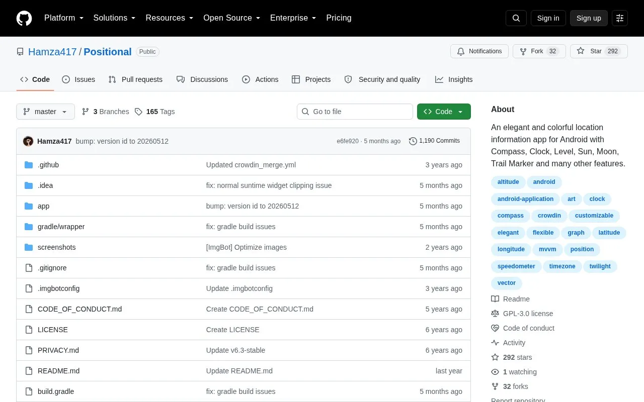 Positional homepage screenshot