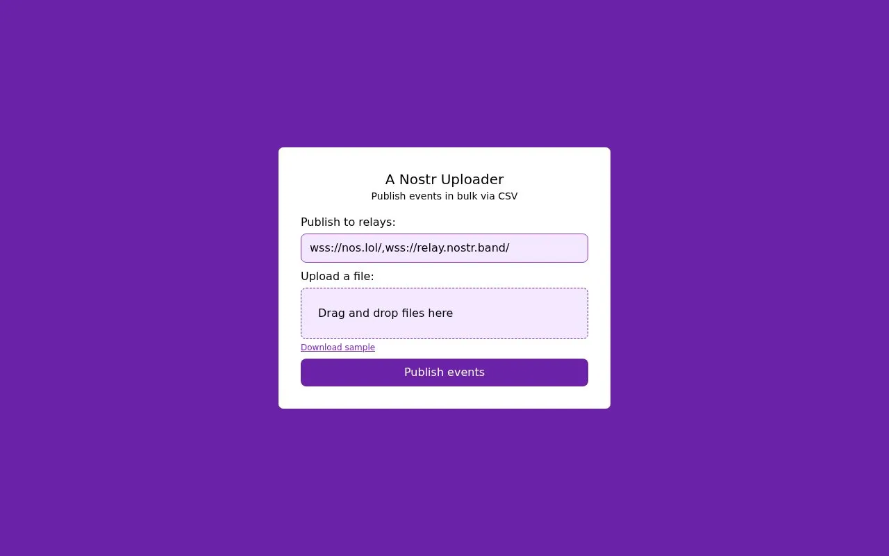 CSV Importer homepage screenshot