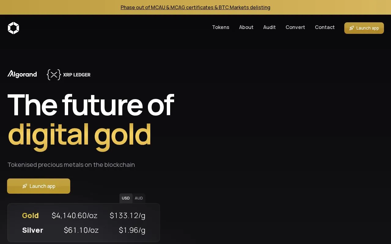 Meld Gold homepage screenshot